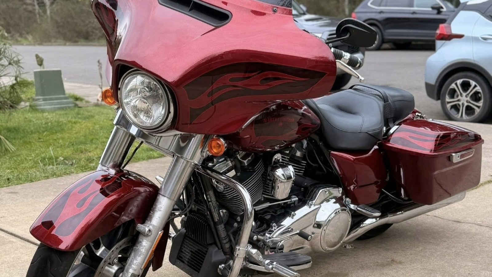 Detailed red motorcycle